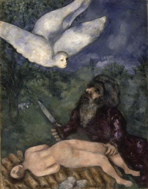 Abraham wird seinen Sohn den Zeitgenossen Marc Chagall opfern Ölgemälde